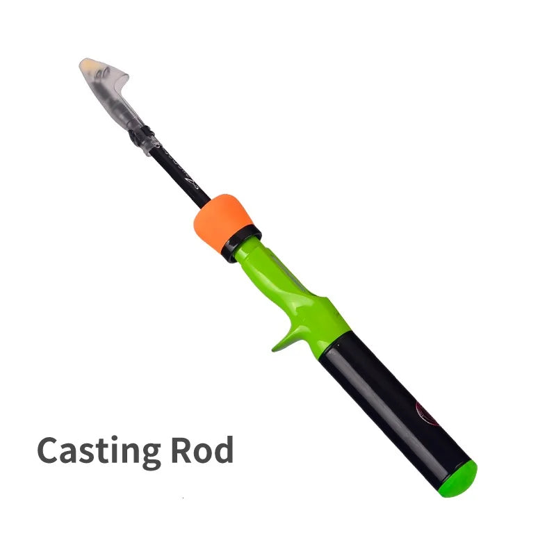 1.2m 1.5m Spinning Rod Carbon Fiber Ultralight Telescopic Casting Rod Kids Travel Mini Pole Fishing Reel Carp Fishing Tools