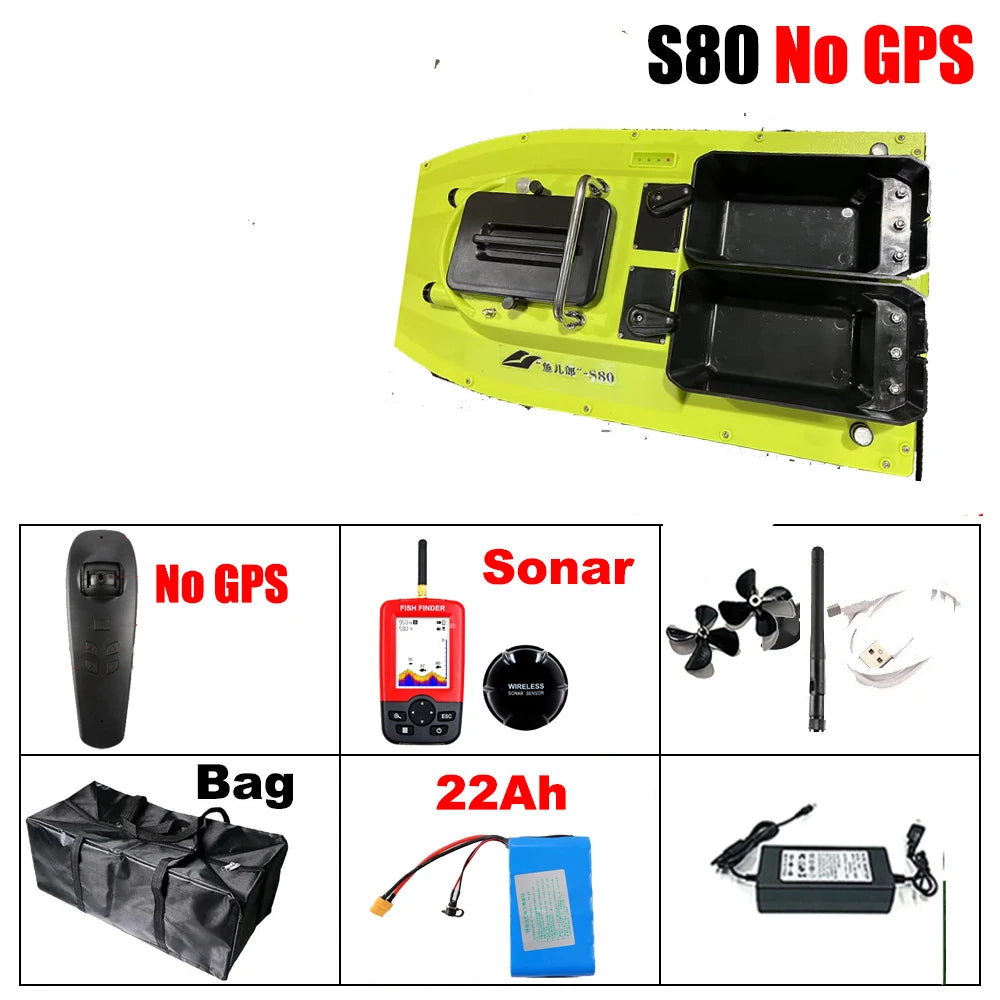 12V GPS Rc Bait Boat 500M Intelligent Cruise Control One Click Return High Speed Night Fishing Pulling Net Towing Hook Carp Boat
