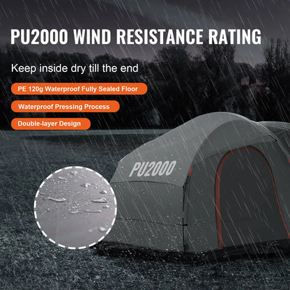 SucceBuy SUV Camping Tent 8'-8' SUV Tent Attachment for Camping with Rain Layer and Carry Bag PU2000mm Double Layer Truck Tent