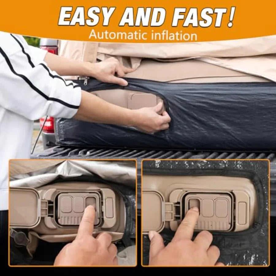 Electric Inflatable Truck Bed Tent with Mattress Waterproof PU2000mm with Air Pump Pickup Truck Tent Fits 5.5-6.7FT Full Size S