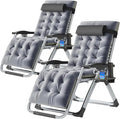 Zero Gravity Outdoor Lounge Chairs Set of 2 Reclining with Cushion Headrest Cup Holder for Patio Garden