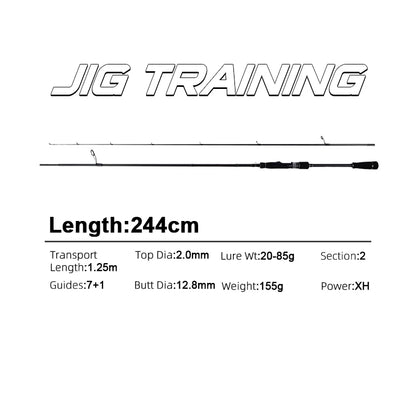MIFINE JIG TRAINING SPIN Fishing Rod Lure Weight 3-14g/5-21G/ 7-28g/10-42g/12-56g/20-85g Fast Hollow Tip Bass Pike Spinning Rods