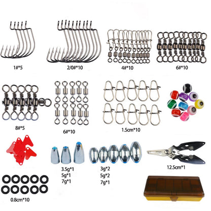144pcs Fishing Lure Kit Soft and Hard Bait Set Gear Layer Minnow Metal Jig Spoon For Bass Pike Crank Tackle Accessories with Box