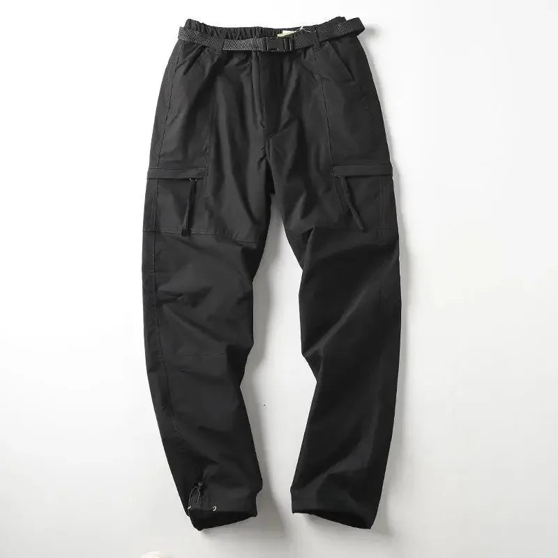 Outdoor Hiking Pants Men's Thickened Fleece Windproof Waterproof Soft Shell Straight Leg Workwear Trousers Cold Resistant Warm