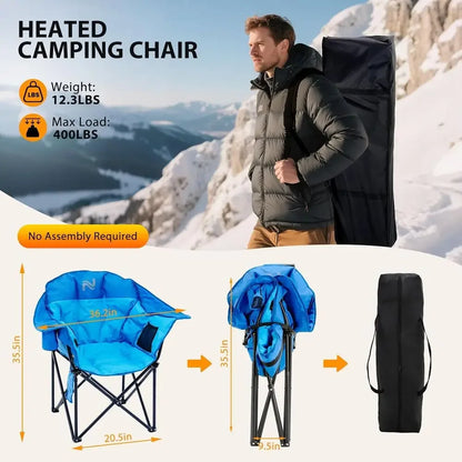 Thick Padded Outdoor Heated Massage Chair for Adults - Ideal for Camping and Sports Activities