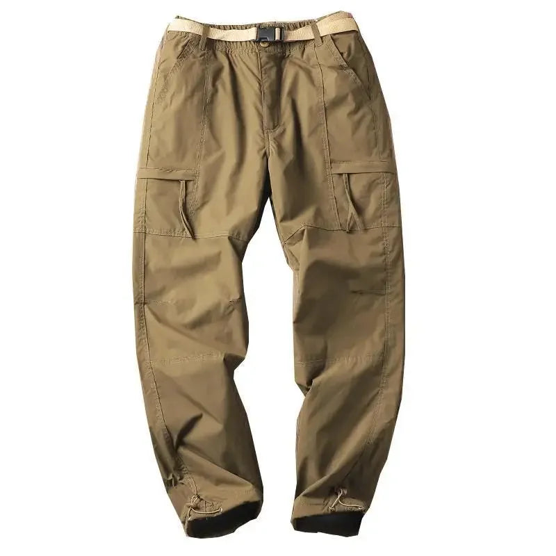 Outdoor Hiking Pants Men's Thickened Fleece Windproof Waterproof Soft Shell Straight Leg Workwear Trousers Cold Resistant Warm