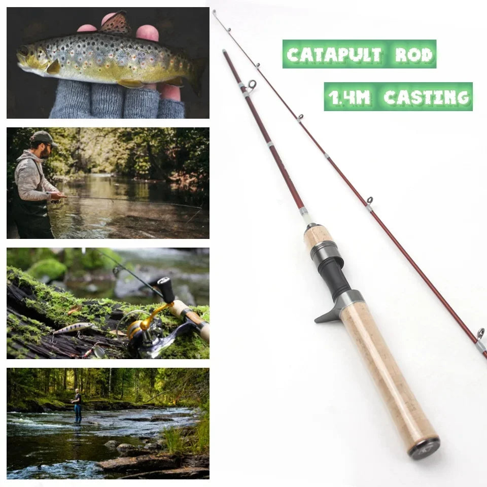 1.4M Glass Spinning Lure Rod Slow Lure Ultralight Rods Ultra Light Solid Tips Trout Stream Fishing Pesca Casting Rod