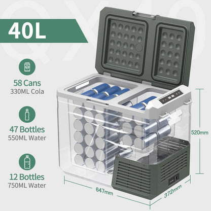Alpicool QX 25L 30L 40L Car Refrigerator 12/24V DC 100-240V AC Fridge Freezer Dual Zone Portable Compressor Cooler for Camping