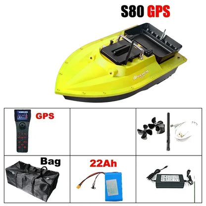 12V GPS Rc Bait Boat 500M Intelligent Cruise Control One Click Return High Speed Night Fishing Pulling Net Towing Hook Carp Boat