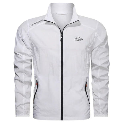 UPF100+ Men Summer Windbreaker Zip Pockets Uv Sun Protection Jackets Breathable Ultra-light Clothes Outdoor Skin Thin Coats Camp