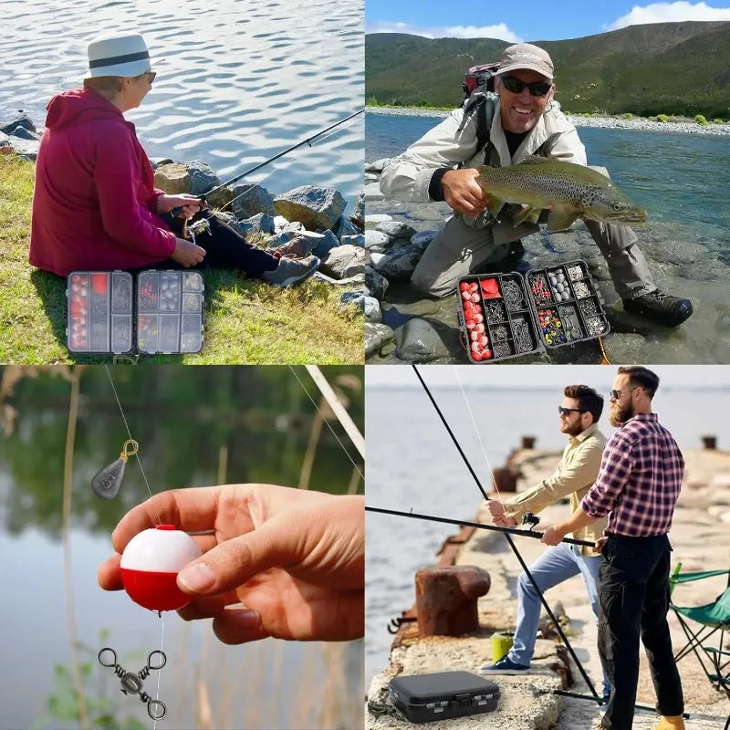 2026 Flash Sale 264Pcs/Box Fishing Tackle Including Hooks Sinker Weight Swivels Snaps Outdoor Fishing Accessories