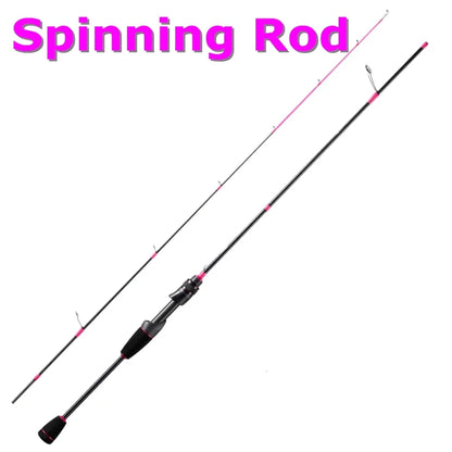 1.35/1.5/1.68/1.8m 5 Feet UL Supper Light Pink Solid Tip Fast Action Carbon Fishing Rod Girl Female Casting Rod