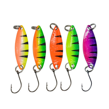 Fishing Lures Tackle Kit Fishing Spinner Lure with Sequins Artificial Baits with Barbed Hook  5 or 7pcs Fishermen Must-Have Tool