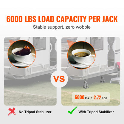 SucceBuy RV Stabilizer Jacks, 4 Pack Aluminum RV Leveling Jacks, Per Jack 6000 Lbs , RV Stack Jacks for RV Travel Trailer Camper