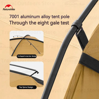Naturehike Dune 7.6 Camping Tent 2 People 4 Season Tent Ultralight PU2000mm Outdoor Travel iking Tent With Chimney Screen Window