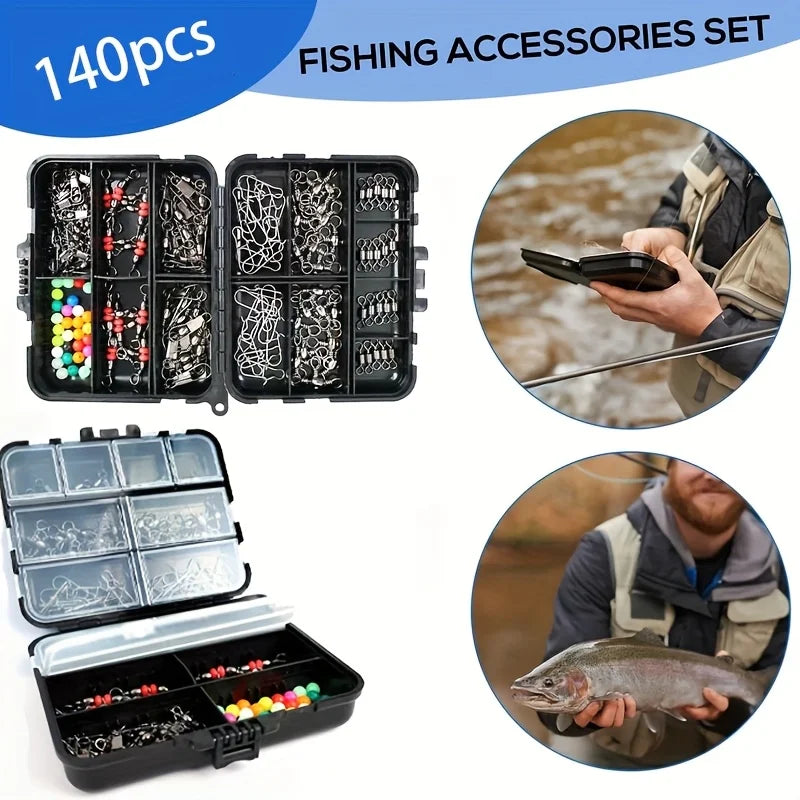 Fishing Tool Kit, Lure Accessories Set, Beginner Fishing Gear, Fishing Sinkers and Hooks, Portable Tackle Box, Complete Fishing