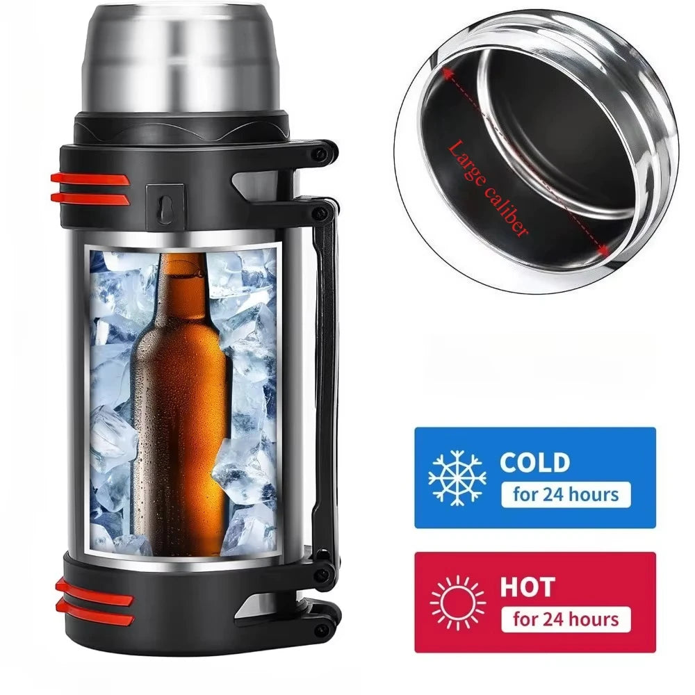 Large Capacity Thermos Pots 1.5L Stainless Steel Hot & Cold Thermos Emergency Water Bottle Thermos Car Hot Thermos Kettle