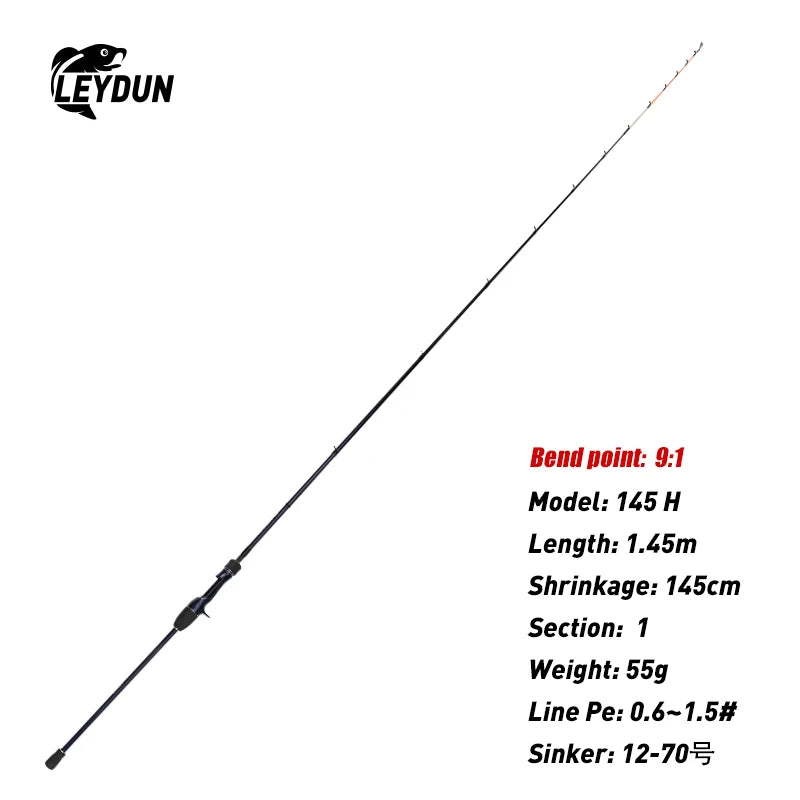 LEYDUN ZORO Light Fishing Rods 145M/H 58g/55g 175H 63g Tianium Tip Cuttlefish leydun  Casting Rod Squid Boat webfooted