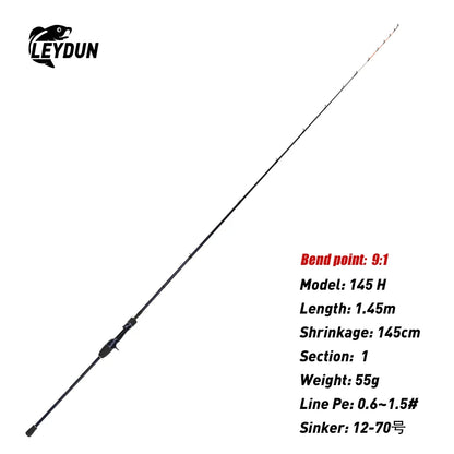 LEYDUN ZORO Light Fishing Rods 145M/H 58g/55g 175H 63g Tianium Tip Cuttlefish leydun  Casting Rod Squid Boat webfooted