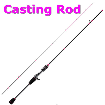 1.35/1.5/1.68/1.8m 5 Feet UL Supper Light Pink Solid Tip Fast Action Carbon Fishing Rod Girl Female Casting Rod