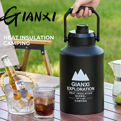 GIANXI Outdoor Ice Bucket Thermos Kettle Thermos Cup Ice Cube Thermos Large Capacity Camping Stall Stainless Steel Kettle