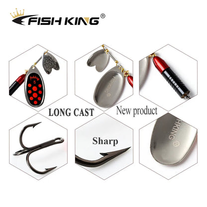 FISHKING Double Metal Spoon Fishing Lure Spoon Crankbaits Fishing Wobblers Pike Crochet Kit Artificial Bait