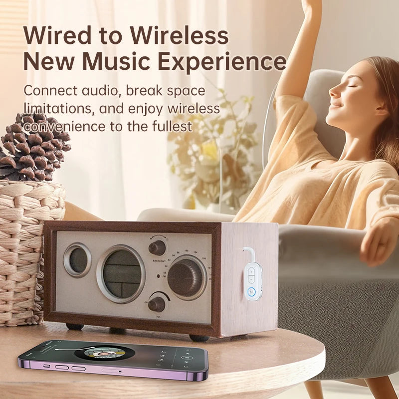 2 In 1 Bluetooth 5.3 Audio Receiver Transmitter Hifi Stereo Wireless Adapter 3.5MM AUX With Mic For Car Airplane TV PC Speaker