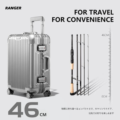 TSURINOYA Travel Fishing Rod RANGER 2.08m 2.09m 2.21m L-ML、ML-M FUJI A Guide Fast Action Portable Spinning Casting Bass Rod