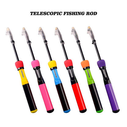 1.2m 1.5m Spinning Rod Carbon Fiber Ultralight Telescopic Casting Rod Kids Travel Mini Pole Fishing Reel Carp Fishing Tools