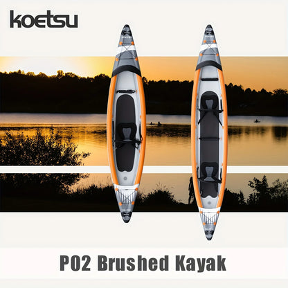 KOETSU P02 inflatable kayak single kayak PVC small boat, suitable for outdoor water activities, fishing, and kayaking