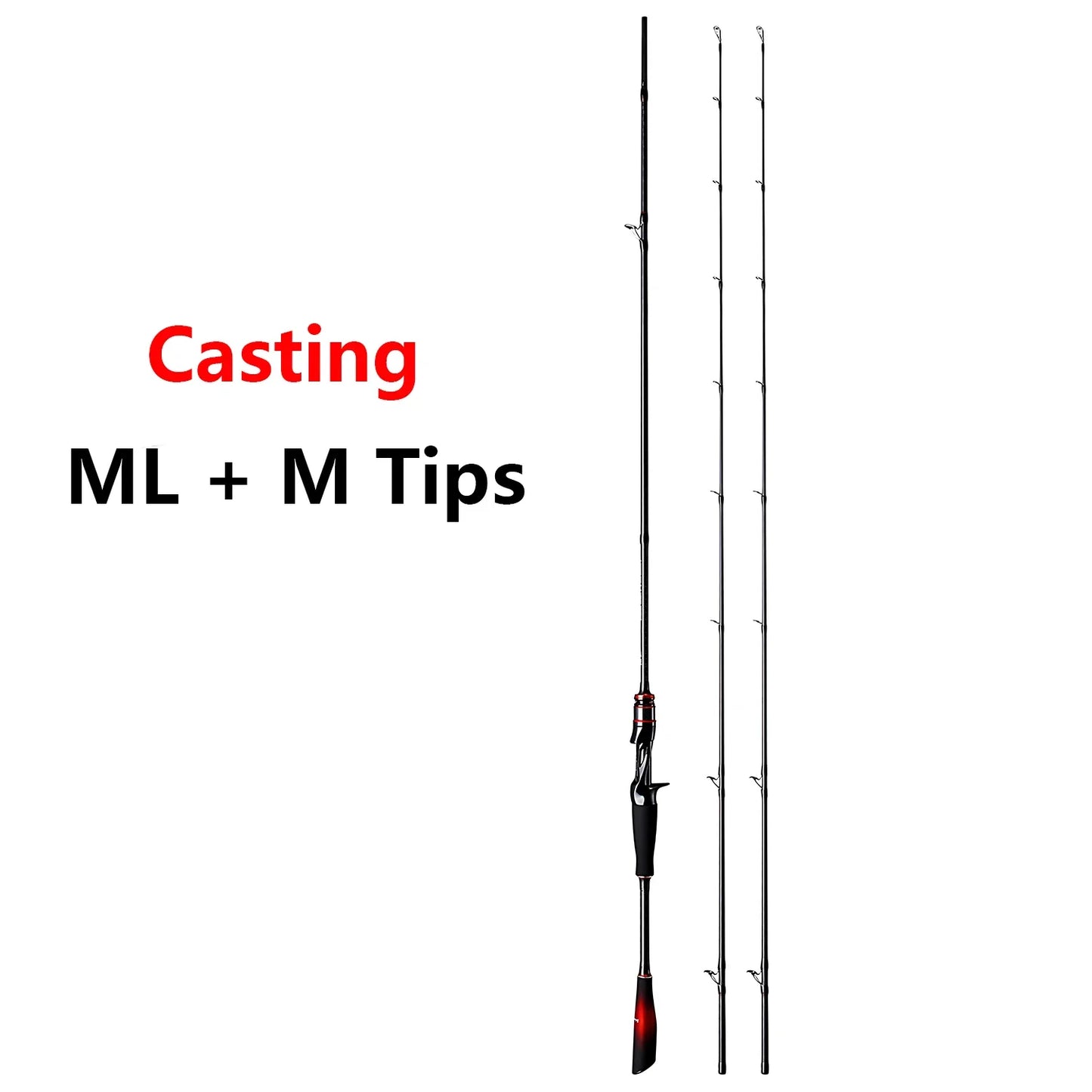 40T Carbon Fiber Lure Fishing Rod With 2 Tips,ML M Spinning / Casting Rod,Carp Bass Trout Boat Fishing Rod Equipment Accessories
