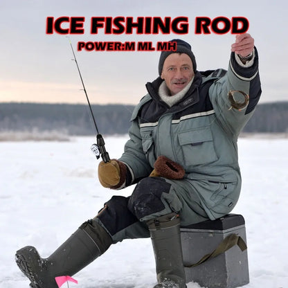 1pc 50cm Winter Ice Fishing Rod Portable Winter Ice Fishing Pole Spinning Rods for Ice Winter Fishing Tackle