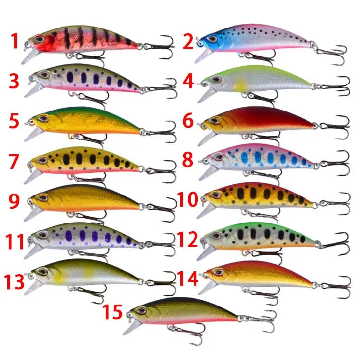 1pc Fishing Lures Kit Sinking Minnow Trout Artificial Bait Crank Bait Bass Fishing Tackle