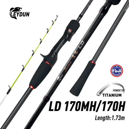 LEYDUN170MH Fishing Rod FUJI Guide Ultra Light Tianium Tip Cuttlefish Squid Boat Fishing Casting Rod
