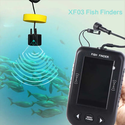 45 Degrees XF03 Fish Finders LCD Display Wire Design Portable Sonar Finders 100M Depth Depth Detection Sonar Fish Finder
