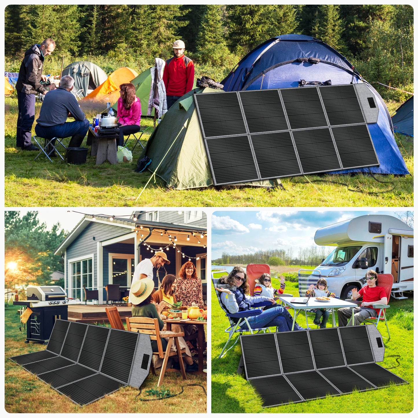 CTOLITY SP400 Portable Solar Panel 400W 41V Flexible Solar Charger Generator IP65 Caming RV Power Stations Camping Off Gird
