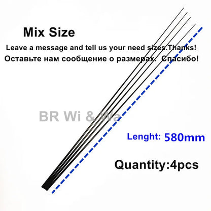 58CM Solid Carbon Rod Tip Blank Rod Building Components Fishing Pole Repair DIY Accessories No Paint 4PCS BR Wi & Wa