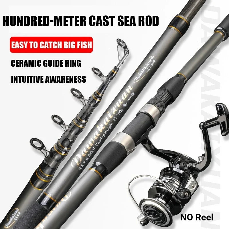 2.1-5.4M CARP Fishing Rod Sea Lake Carbon Fiber Distance Throwing Ocean Boat Fishing Spinning Rod Super Hard Telescopic Pole