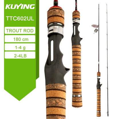 KUYING TETON Stream Trout 1-3lb 2-4lb 3-8lb Fishing Rod Lure Cane Spinning Baitcasting FUJI Carbon UL L SUL Ultralight