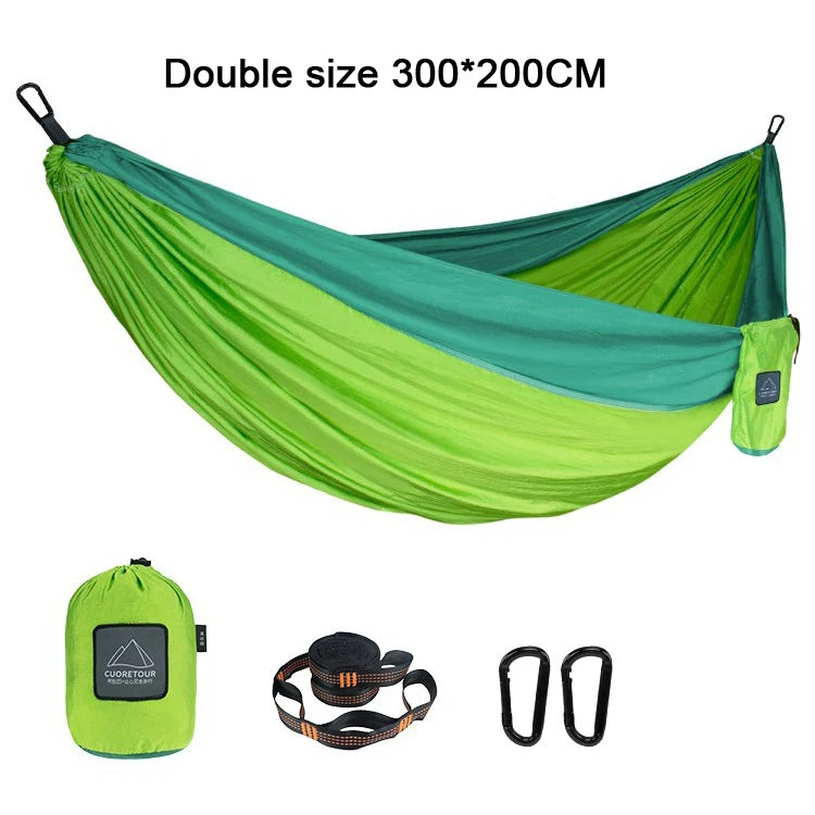 300*200cm Double size super light weight Portable Nylon Camping Hammock for outdoor Sleeping leisure