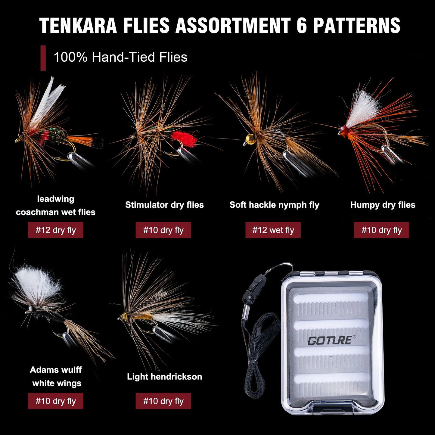 Goture Tenkara Fishing Kit 3.6m Rod with Spare Tip Section&Storage Bag Complete Beginner Tenkara Kit for Travel Hiking Camping