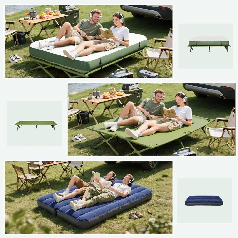 Camping Tent Cot, Folding Tent Cot Combo with Mattress, Pillow, Sleeping Bag, Roller Carrying Bag, Off Ground Travel Camp Cot f
