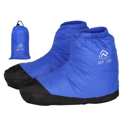 Winter Waterproof Down Soft Slippers Women Men Warm Home Indoor Down Slippers Booties Warm Shoes for Outdoor Camping  Hiking