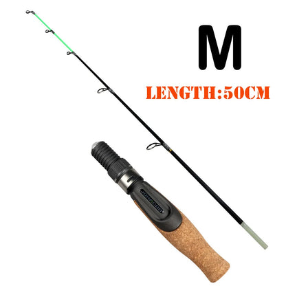 JOHNCOO 50cm Winter Ice Fishing Rods M ML MH UL 2 Sections Ultralight Portable Winter Fishing Rod Spinning Rods