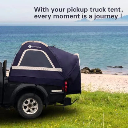 Pickup Truck Tent Fit 5.5-6 6.5ft Truck Bed Waterproof PU3000 High Density Polyester Ox Windproof Pole and Insect-Prevention Do