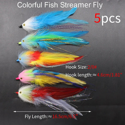 10PCS/Box Fly Fishing Flies Kit for Trout Salmon Steelhead Pike Big Streamer Fly Set of Saltwater Fishing Lure Baits