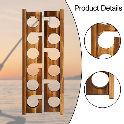 2Pcs Fishing Rod Holders Display Gear Equipment Wood for Garage Storage Organizer for Men Spinning Rods Shed Cabin Boat House
