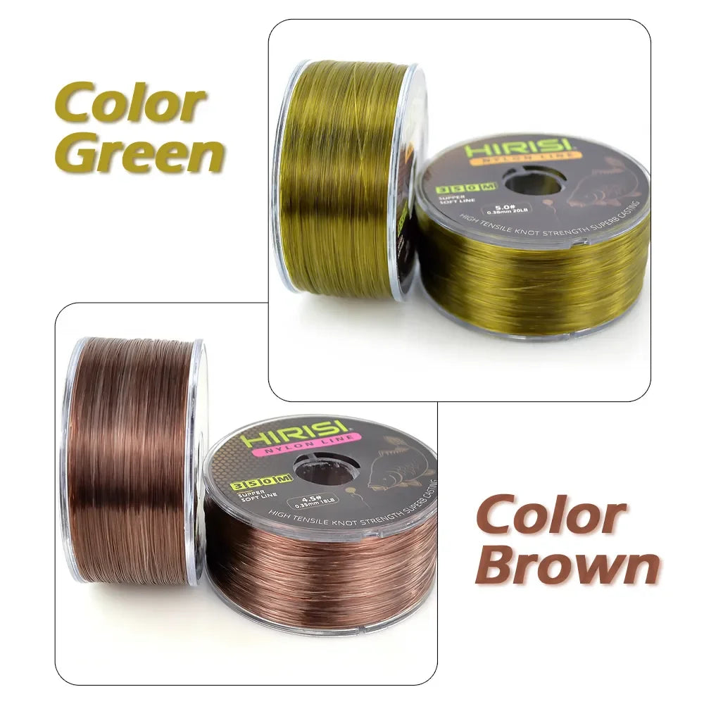 Hirisi 350m Super Strong Fishing Line Japan Monofilament Nylon Carp Fishing Line Fishing Accessories Nylon Line