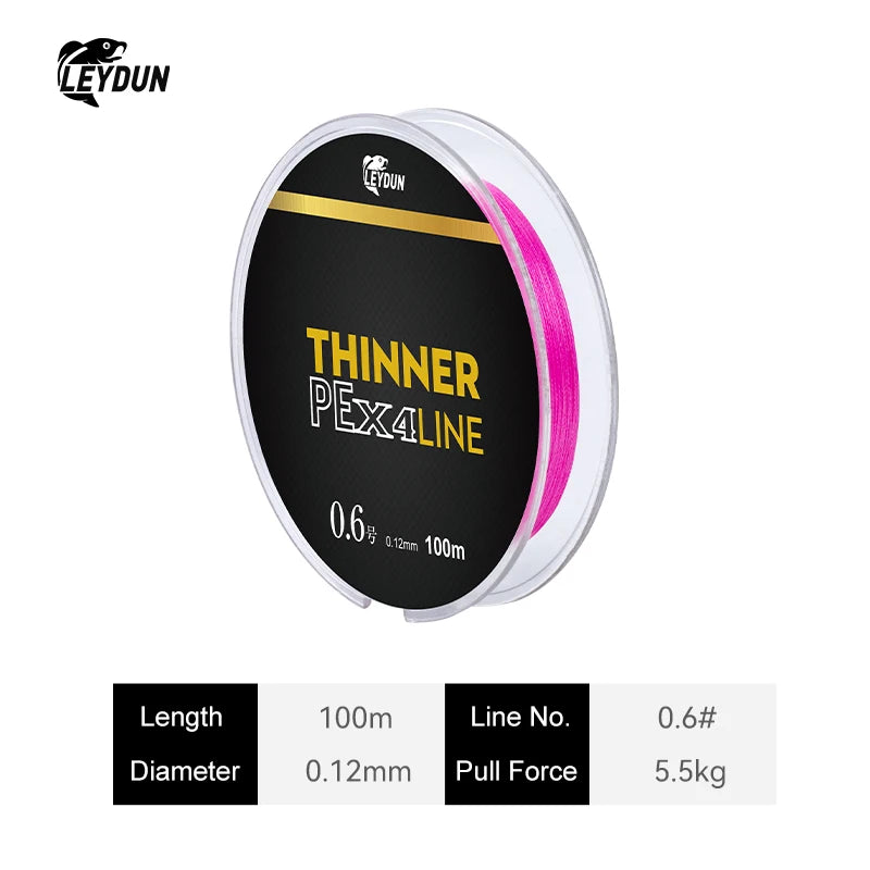 Leydun Micro THINNER Fishing Lines 100m 150m 4 Strands Braided PE Japan Monofilament Fishing Line Set Carp Fly Fishing Wire