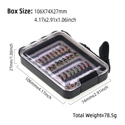 36pcs Fly Fishing Flies Kit Fly Fishing Gear With Epoxy Buzzer Nymph Perdigone Nymphs Assortment Trout Bass Fishing Lure Baits